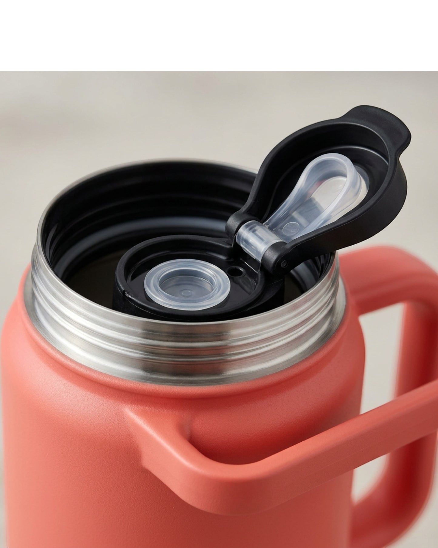 Ygbvf Handled Insulated Sports Jug with Straw Lid 40 oz Coral - Detail view