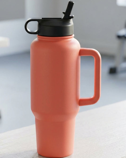 Ygbvf Handled Insulated Sports Jug with Straw Lid 40 oz Coral - Lifestyle view