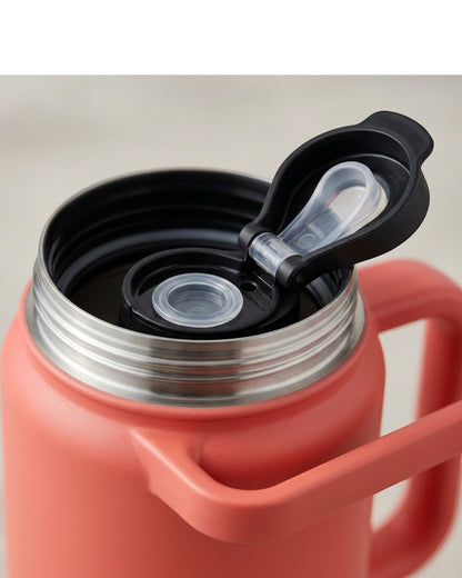 Ygbvf Handled Insulated Sports Jug with Straw Lid 40 oz Coral - Detail view