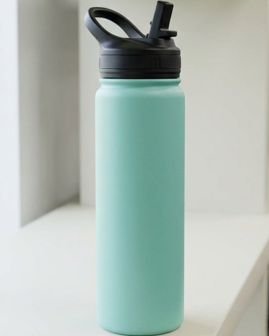 Ygbvf Slim Vacuum Sports Bottle with Flip Straw Lid 24 oz Seafoam - Lifestyle view