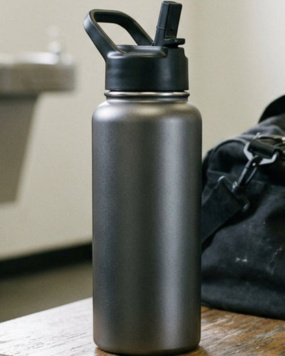Ygbvf Straw Lid Insulated Sport Bottle Graphite 32 oz