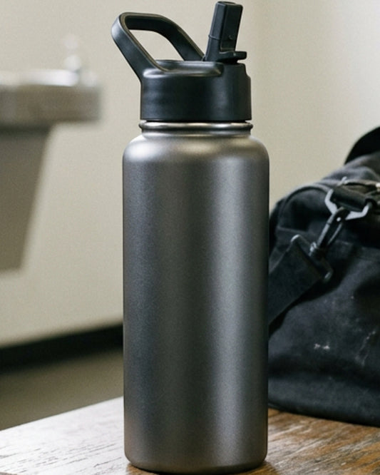 Ygbvf Straw Lid Insulated Sport Bottle Graphite 32 oz