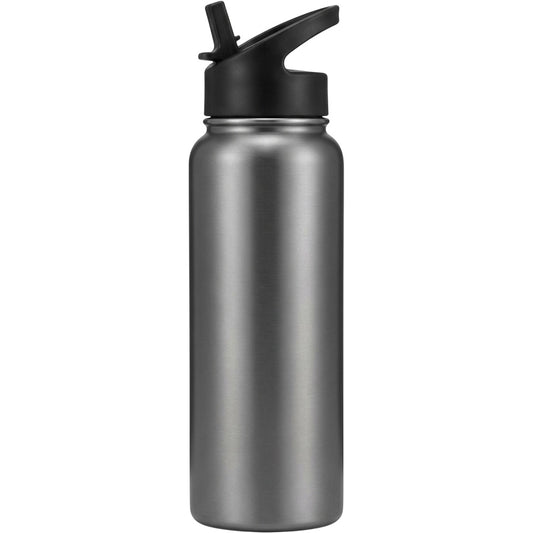 Ygbvf Straw Lid Insulated Sport Bottle Graphite 32 oz