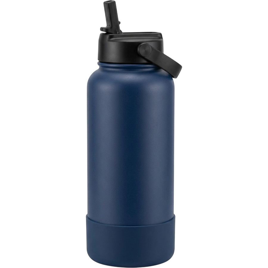 Ygbvf Wide-Mouth Insulated Bottle with Folding Straw Lid 32 oz Navy